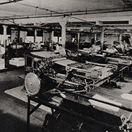 Reynolds and Reynolds printing room in 1927