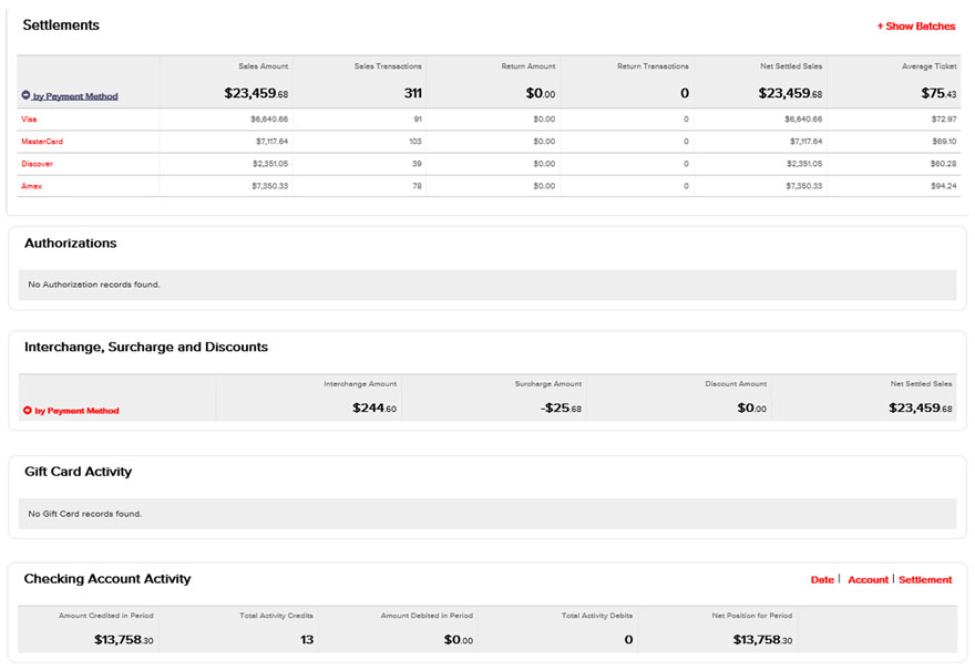 bank reconciliation payment activity