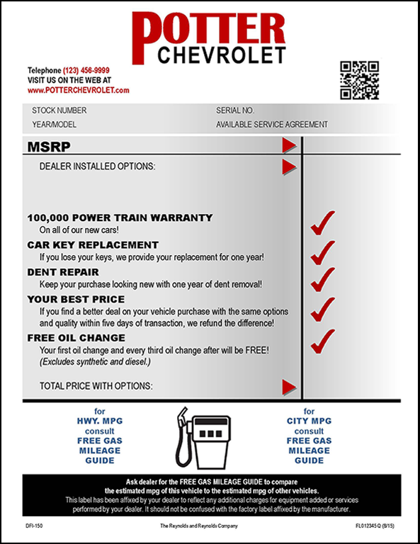 RDS - Window sticker - overview