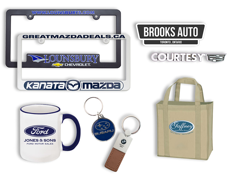 A collage of products from various dealerships.