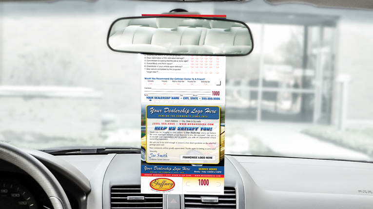ScanTRAX hanging in a rear-view mirror.